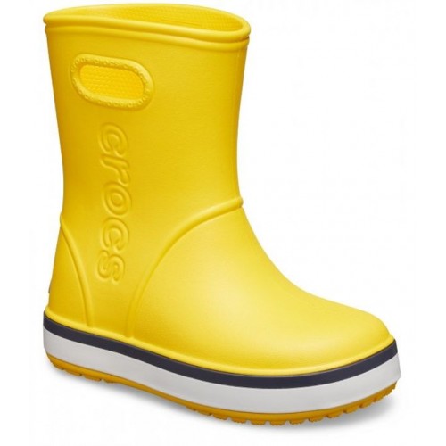 Детские  желтые «резиновые» сапоги CROCS Kids’ Crocband™ Rain Boot