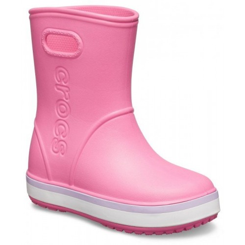 Детские  розовые «резиновые» сапоги CROCS Kids’ Crocband™ Rain Boot