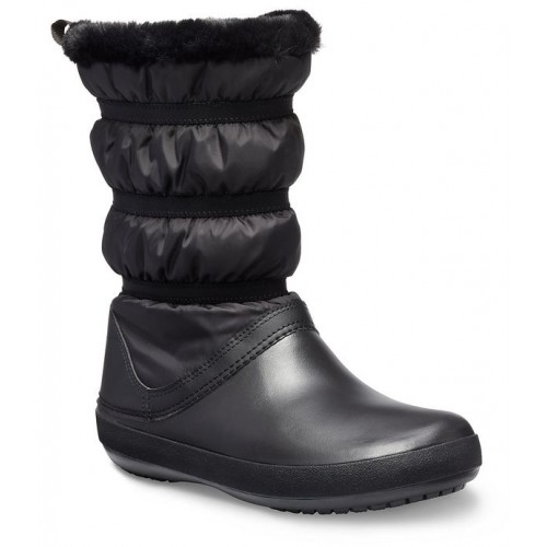 Женские  черные зимние сапоги CROCS Women's Crocband™ Winter Boot