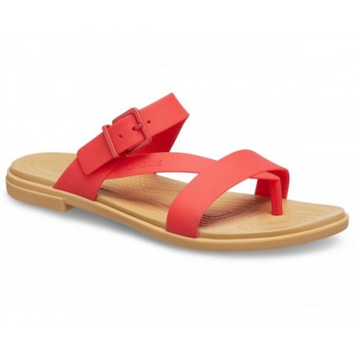 Женские  красные сандалии CROCS Women's  Tulum Toe Post Sandal