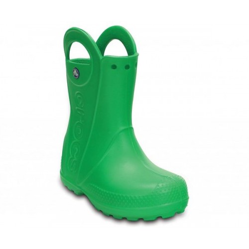 Детские  зеленые «резиновые» сапоги CROCS Kids’ Handle It Rain Boot